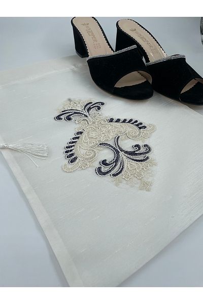 Lurji Dowry Bundle Elegant Guipure Detailed Fountain Shoe Bag Stylish and Natural Protection for Shoe Laundry