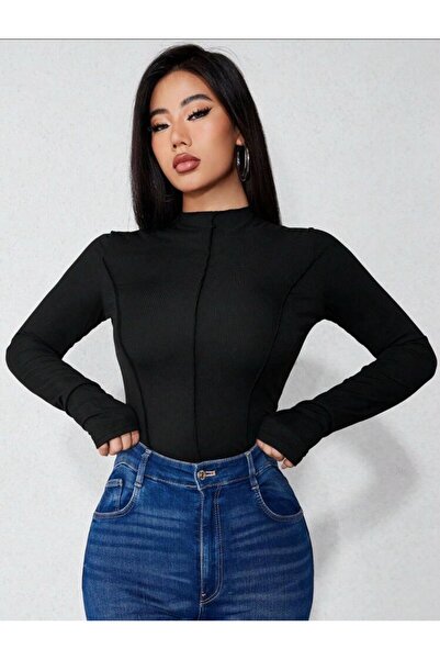 DESING HS KADIN BODY PARMAK GEÇMELİ TERS DİKİŞ DETAYLI