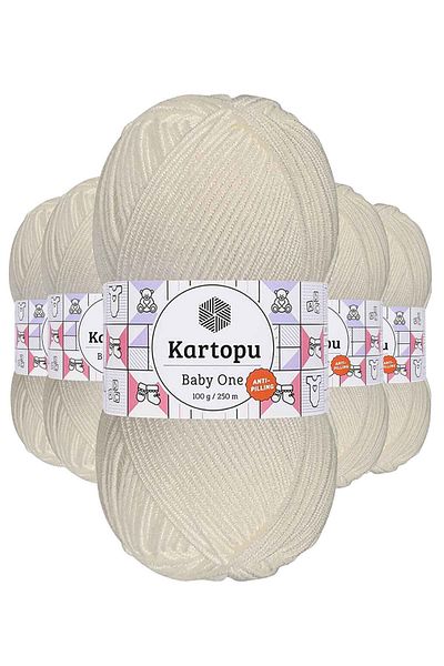Kartopu Alray 5 Pieces Baby One Non-Pilling Hand Knitting Yarn Wool Off White K019