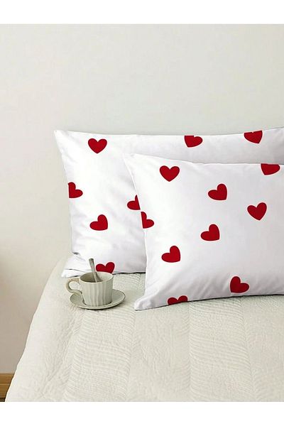 She&Co 100% Cotton Pillowcase Set of 2 - Heart
