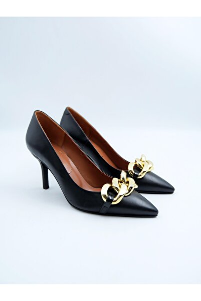 Tenau Черни дамски обувки тип стилет от естествена кожа