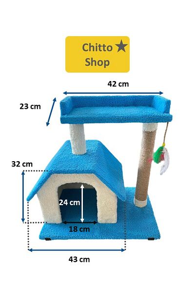 KRT Chitto Cat House and Scratching Post – 2-Tier Comfort Playpen