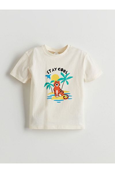 LC Waikiki Koszulka chłopięca z nadrukiem Lcw Eco Crew Neck T-shirt