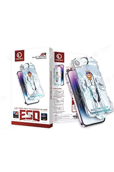 UMD APPLE IPHONE 15 PRO MAX UYUMLU KOLAY TAKMA APARATLI CAM EKRAN KORUYUCU