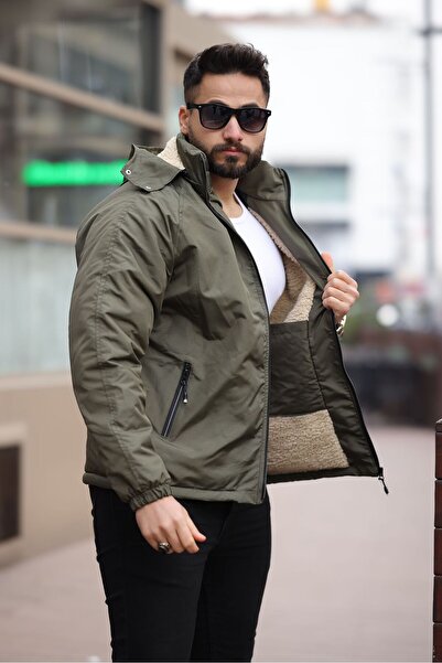 ABİLLİTA Ανδρικό μπουφάν με αποσπώμενη κουκούλα, αδιάβροχο και αντιανεμικό παλτό