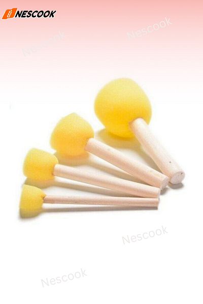 nescook Set of 4 Yellow Sponges with Wooden Handles