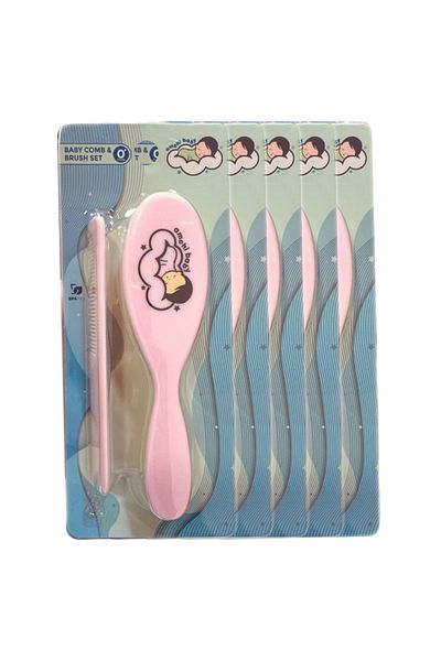 AMCHI BABY Baby Comb & Brush set-Pack of 5-pink