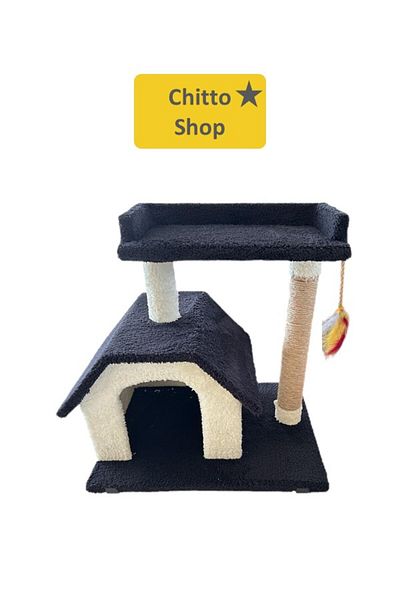 KRT Chitto Cat House and Scratching Post – 2-Tier Comfort Playpen 🏡 🐾