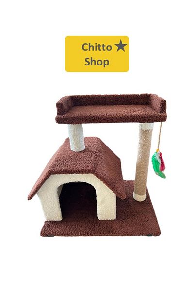 KRT Chitto Cat House and Scratching Post – 2-Tier Comfort Playpen