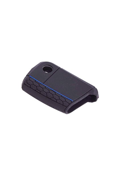 BsElektronik Θήκη κλειδιού Volkswagen Golf7 Μαύρο-Μπλε ριγέ Space Silicone - ...