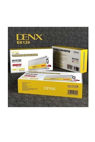 Denx محول طاقة السيارة من 12 فولت إلى 220 فولت بقوة 2000 واط