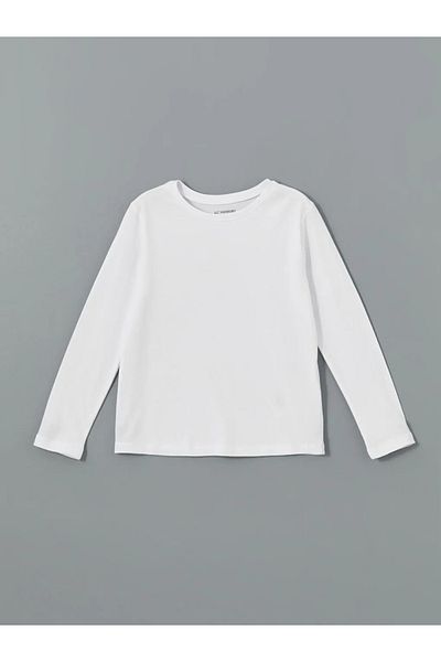 LC Waikiki Κοριτσίστικο μπλουζάκι LCW Kids White Crew Neck
