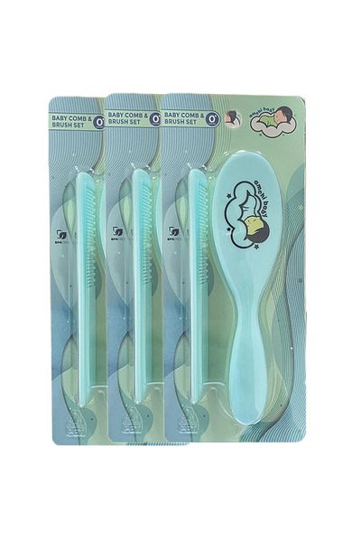 AMCHI BABY Baby Comb & Brush set-Pack of 3-Blue