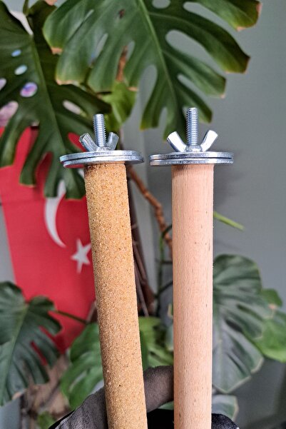 Vixpet Natural Wood Perch and Pedicure Perch Set for Parrots – Health and Comfort in One |   25 cm - 18 mm