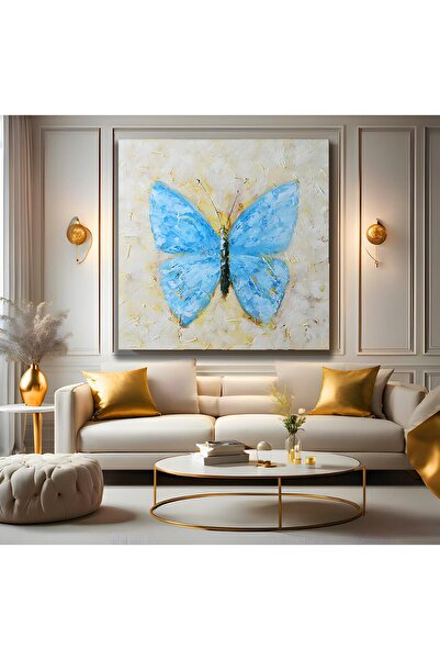 EMYA HOME Εκτύπωση σε καμβά μπλε πεταλούδα