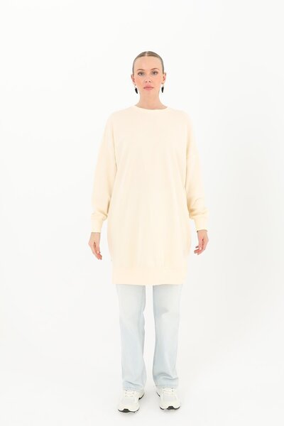 Puane Two Thread Solid Color Ribbed Sweatshirt 30644