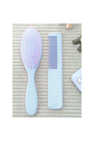 AMCHI BABY Baby Comb and Brush Set-Blue