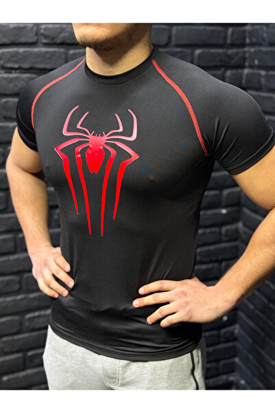 YHM Spor T-Shirt Spiderman Baskılı Compression Body
