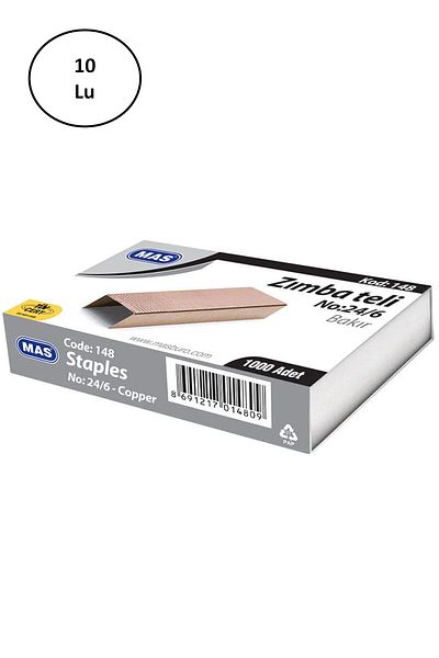Alray Mas Staple No: 24/6 Copper 10 Pieces
