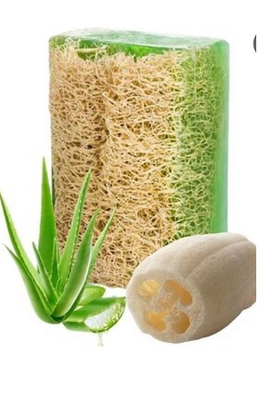 Alray Pumpkin Fiber Aloe Vera Soap with Soap Storage Bag