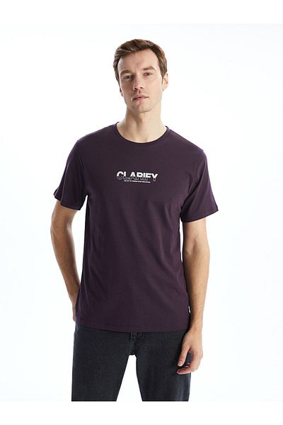 LC Waikiki New Season Crew Neck Κοντό μανίκι εμπριμέ χτενισμένο βαμβακερό ανδρικό Tisort - S5KU04Z8