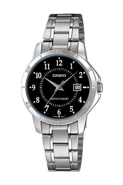 Casio Silver Color Women's Wristwatch with Black Numbers on the Dial