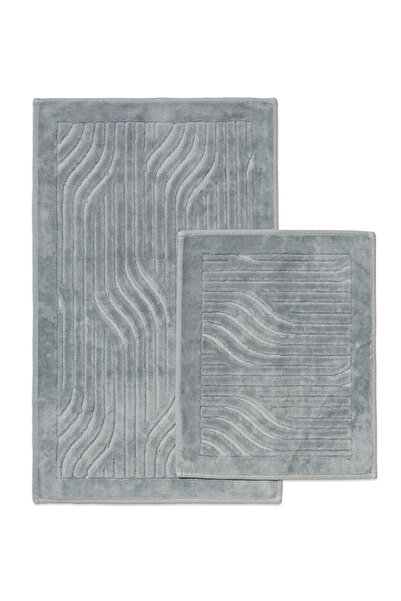 SENAX طقم من قطعتين من سجادة الحمام بنمط مروحة - 100% قطن