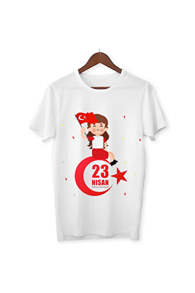 ALPŞAN TİCARET Μπλουζάκια 23 Απριλίου Λευκά μπλουζάκια Unisex Μπλουζάκια για ...