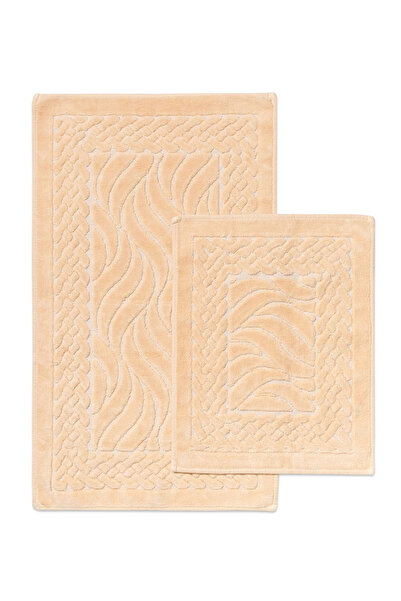 SENAX Σετ 2 χαλιών μπάνιου με σχέδιο κυμάτων - 100% βαμβάκι