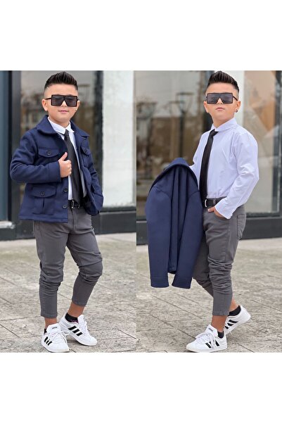 Ribbon kids Чоловічий костюм з 4 предметів з замшевою курткою