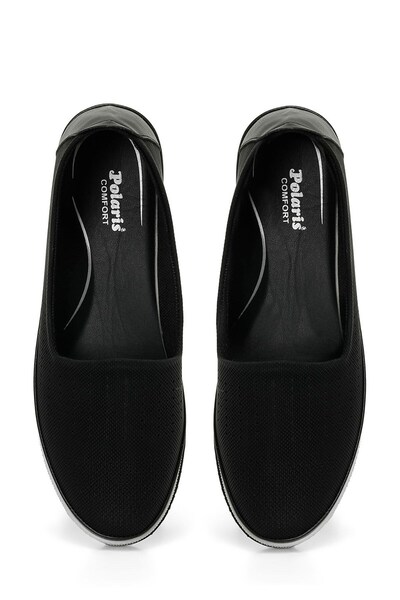 Polaris Γυναικεία Παπούτσια Loafer Γνήσιο Δερμάτινο Μαύρα Παπούτσια