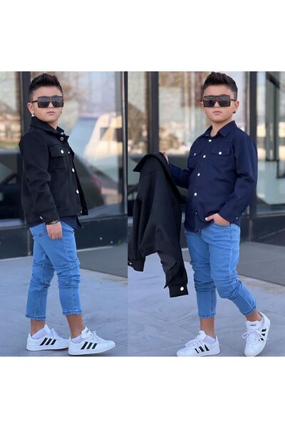 Ribbon kids بدلة للأولاد مكونة من 3 قطع مع سترة من قماش الجلد السويدي