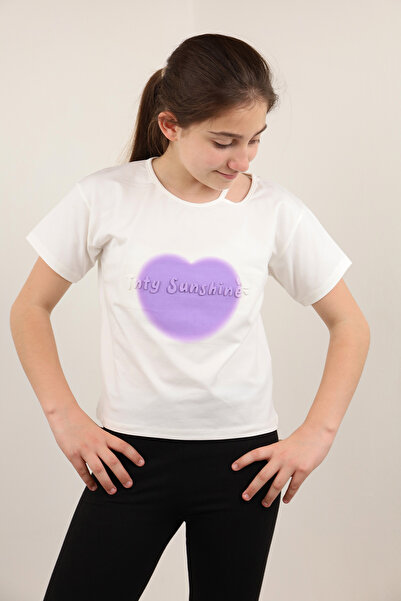 Toontoy Tricou pentru fetiță Tnty Heart cu imprimeu