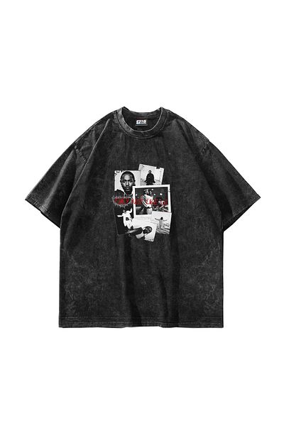 Sekizbiraltı Μαύρο μπλουζάκι με στάμπα Kendrick Oversize Unisex Washable