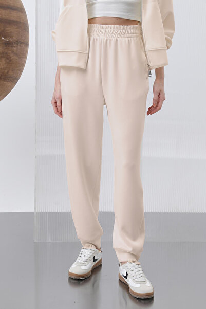 REMSA Beige Modal Trousers with Elastic Legs