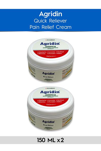 Agridin Arnica Montana Extract Pain Relief and Muscle Health Support Cream - 2X150 ml (2 Pcs)