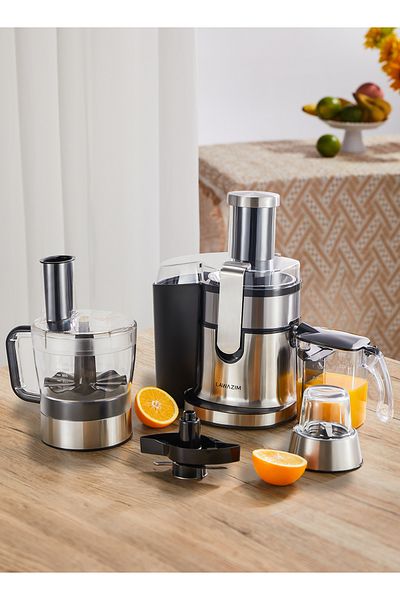 Lawazim 8-in-1 Digital Food Processor – 800W Blender & Juicer Glass Jar Stainless Steel Blades