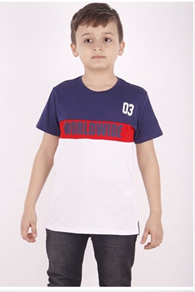 Toontoy Tricou pentru băieți cu text mondial cu imprimeu