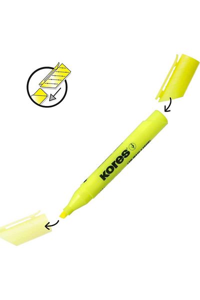 kores High Liner Plus Highlighter Marker Pen Yellow (1 Pc)