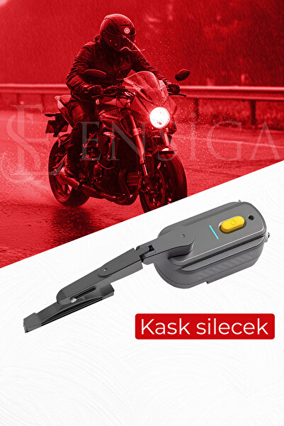 EN SİGA Evrensel Su Geçirmez Kask Silecek 1200 mAh Şarj Edilebilir Motosiklet...
