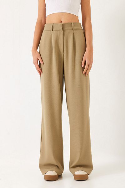 Bianco Lucci Women's Elastic Waist Wide Leg Trousers 3314 60261045