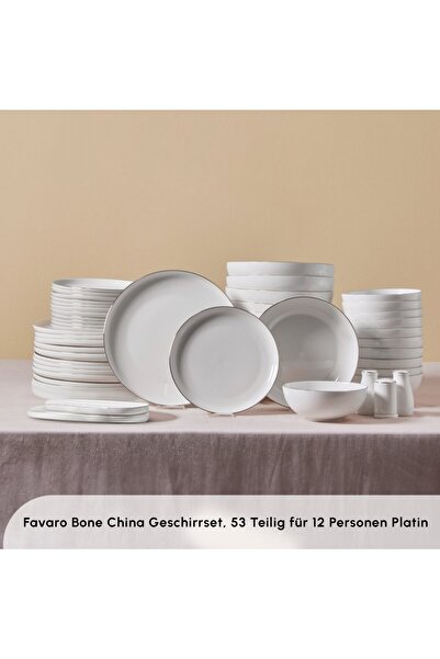 Karaca Streamline Favaro 53-Teiliges 12-Personen Geschirrset Platin