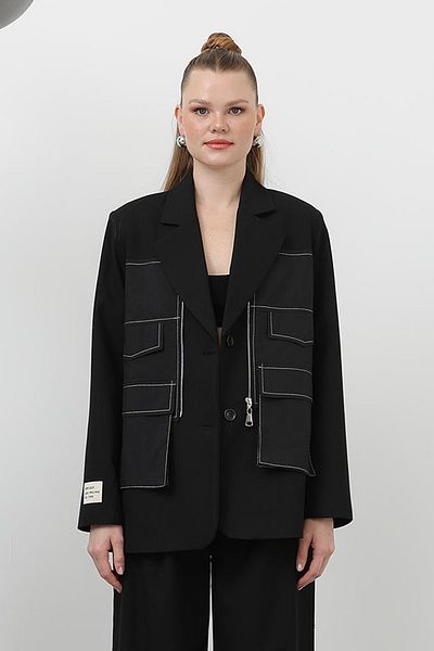 REMSA Silhouette Blazer - 32151 Μαύρο Μπουφάν Τρένο