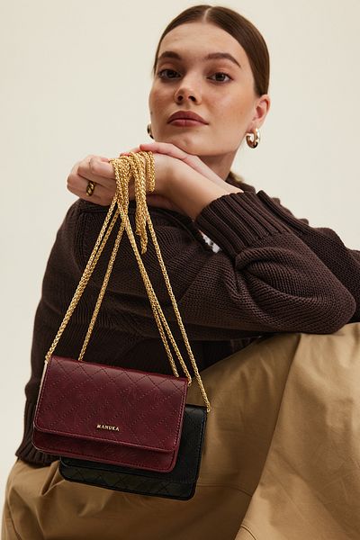 Manuka Claret Red Quilted Wallet Bag