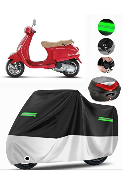 MotoEN غطاء خلفي متوافق مع Vespa LX 150 من القماش المشمع الفاخر للدراجات النا...