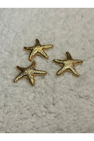 ODDA TASARIM ATÖLYESİ Star pattern gold plated metal button