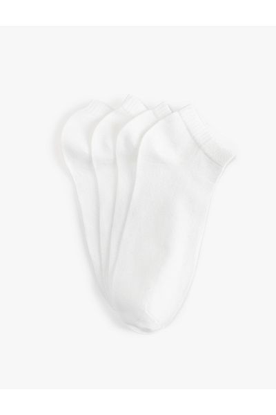 Koton Basic Cotton Blended 4-Piece Booties Socks Set