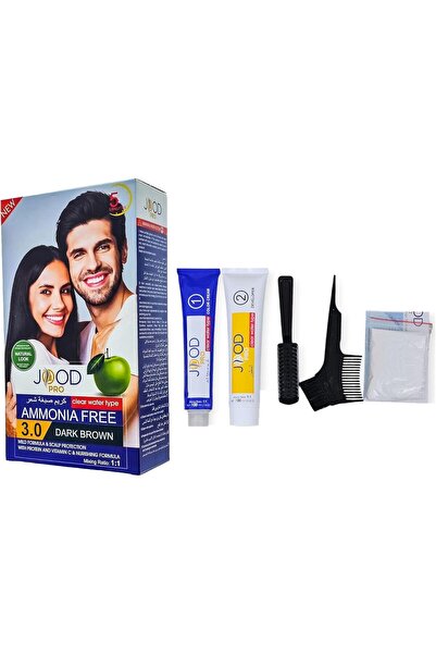 jood pro كريم صبغة شعر بني غامق خالي من الامونيا بتركيبة متقدمة لتغطية الشعر ...