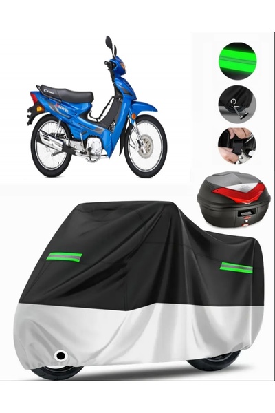 MotoEN Kymco Aktiv 125 Rear Bag Compatible Premium Motorcycle Tarpaulin (Lock...
