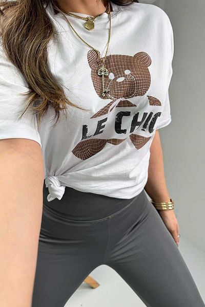Sohotique By P Teddy Le Chic Ecru Tshirt